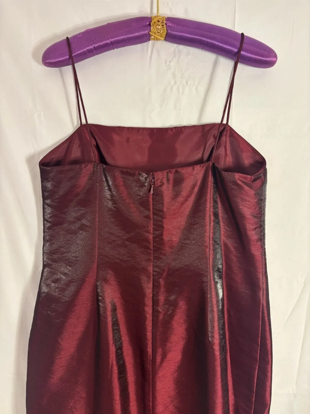 Y2K Wine Red Witchy Vampy Whimsigoth Full Length Formal Prom Dress Size XL - Picture 4 of 16